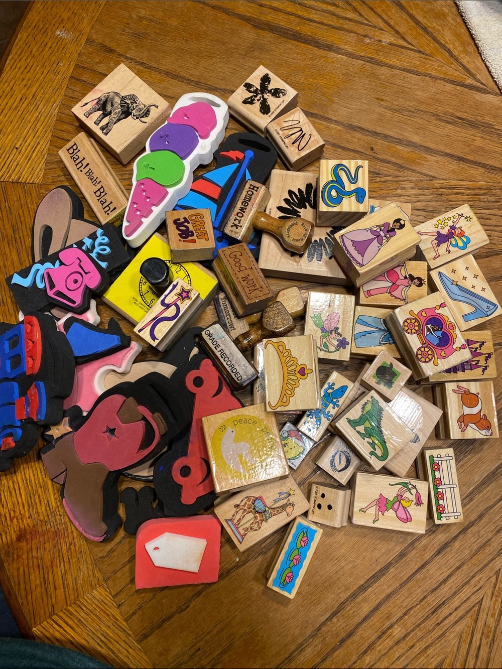 Assorted Kids Toy Stamps and Foam Shapes - Multicolor